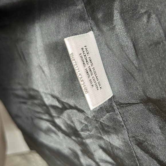 Eileen Fisher 100% Tussah Silk Gray Long Blazer size PS- gently used - Picture 13 of 16